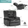 Oversized Recliner Chair Sofa with Massage and Heating - as Pic