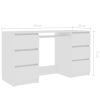 Writing Desk White 55.1"x19.7"x30.3" Engineered Wood - White