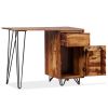 Writing Desk with 1 Drawer and 1 Cabinet Solid Sheesham Wood - Brown