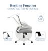 Task office chair with filp up arms; mid-mesh task chair; Max Upload 300lbs - Gray