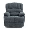 23" Seat Width and High Back Medium Size Blue Chenille Power Lift Recliner Chair with 8-Point Vibration Massage and Lumbar Heating - as Pic