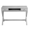 Lift Desk with 2 Drawer Storage; Computer Desk with Lift Table Top; Adjustable Height Table for Home Office; Living Room; grey - pic