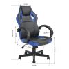 Gaming Office Chair with Fabric Adjustable Swivel; BLACK AND BLUE - pic