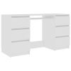 Writing Desk White 55.1"x19.7"x30.3" Engineered Wood - White