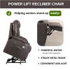 Lehboson Lift Chair Recliners, Electric Power Recliner Chair Sofa for Elderly Black Massage and Heat - as Pic