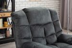 Recliner Chair Overstuffed, Manual Reclining Single Couch Wide Seat with Thickened Headrest and Back (Gray) - as Pic