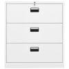 Filing Cabinet White 35.4"x18.1"x40.6" Steel - White