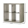 4-Cube Storage Organizer, Solid Black - Rustic Gray