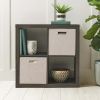 4-Cube Storage Organizer, Solid Black - Tobacco Oak