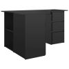 Corner Desk High Gloss Black 57.1"x39.4"x29.9" Engineered Wood - Black