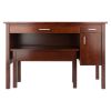 Emmett 2-Pc Desk with Bench; Walnut - 94248