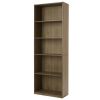 5-Shelf Bookcase with Adjustable Shelves, Canyon Walnut - Rustic Oak