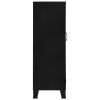 Office Cabinet with Mesh Doors Industrial Black 29.5"x15.7"x47.2" Steel - Black