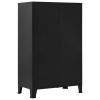 Office Cabinet with Mesh Doors Industrial Black 29.5"x15.7"x47.2" Steel - Black