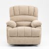 23" Seat Width and High Back Large Size Beige Chenille Power Lift Recliner Chair with 8-Point Vibration Massage and Lumbar Heating - as Pic