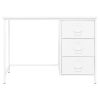 Industrial Desk with Drawers White 41.3"x20.5"x29.5" Steel - White