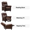 33.5inch Wide Genuine Leather Manual Ergonomic Recliner(Leather material) - as Pic