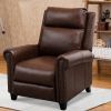 33.5inch Wide Genuine Leather Manual Ergonomic Recliner(Leather material) - as Pic