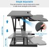 Height Adjustable Standing Desk Converter Workstation Sit Stand Dual Monitor Laptop Desk Riser Tabletop - Black