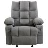 Vanbow.Recliner Chair Massage Heating sofa with USB and side pocket, 2 Cup Holders (SMOKYGREY) - as Pic