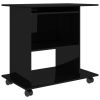 Computer Desk High Gloss Black 31.5"x19.7"x29.5" Engineered Wood - Black