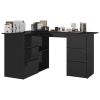 Corner Desk High Gloss Black 57.1"x39.4"x29.9" Engineered Wood - Black