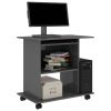 Computer Desk High Gloss Gray 31.5"x19.7"x29.5" Engineered Wood - Grey