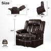 Lehboson Lift Chair Recliners, Electric Power Recliner Chair Sofa for Elderly,massage and heating (Common, Red Brown) - as Pic