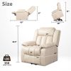 Lehboson Lift Chair Recliners, Electric Power Recliner Chair Sofa for Elderly, massage and heating(Common, Beige) - as Pic