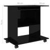 Computer Desk High Gloss Black 31.5"x19.7"x29.5" Engineered Wood - Black