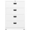 Filing Cabinet White 35.4"x18.1"x52.8" Steel - White