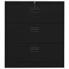 Filing Cabinet Black 35.4"x18.1"x40.6" Steel - Black