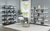 [VIDEO] 5 Tier Bookcase Home Office Open Bookshelf, Vintage Industrial Style Shelf with Metal Frame, MDF Board - White