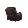 Triple-Power Recliner - Power Headrest, Power Footrest, Power Lumbar - Lighted Cupholders - Transitional Design, Canyon Walnut Leatherette - as Pic