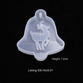 Crystal Glue Hanging Christmas Tree Elk Decorative Silicone Mold (Option: Listing Elk Mold 01)