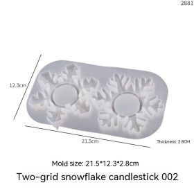 Epoxy Two-in-one Snowflake Aromatherapy Candle Silicone Mold (Option: Snowflake Candlestick 002)