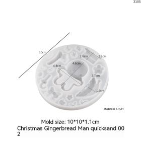 Christmas Quicksand Christmas Tree House Snowman House Quicksand Pendant Silicone Mold (Option: Gingerbread Man Quicksand 002)