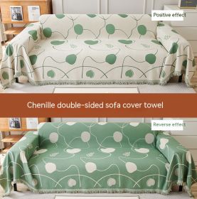 Chenille Sofa Cover Dual-purpose Dustproof Straight Row (Option: MY2 Xinyi Green-180x150cm)