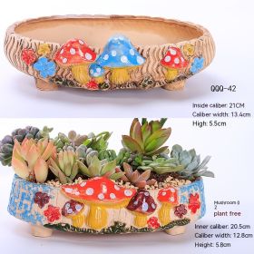 Large Caliber Succulent Ceramic Flowerpot (Option: 4 Style)