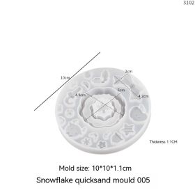 Christmas Quicksand Christmas Tree House Snowman House Quicksand Pendant Silicone Mold (Option: Snowflake Quicksand Mold 005)