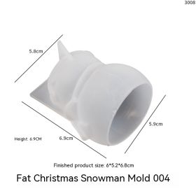 Crystal Glue Christmas Snowman Boots Socks Elk Bell Ornaments Silicone Mold (Option: Fat Christmas Snowman Mold 004)