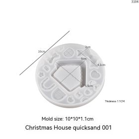 Christmas Quicksand Christmas Tree House Snowman House Quicksand Pendant Silicone Mold (Option: Christmas House Quicksand 001)