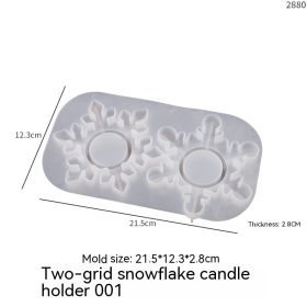 Epoxy Two-in-one Snowflake Aromatherapy Candle Silicone Mold (Option: Snowflake Candlestick 001)