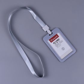 Work Permit Card Cover With Lanyard (Option: Vertical Gray)