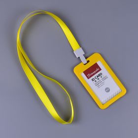 Work Permit Card Cover With Lanyard (Option: Vertical Yellow)