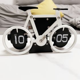 Retro Mechanical Solid Wood Automatic Flip Clock (Option: Bicycle White Battery)