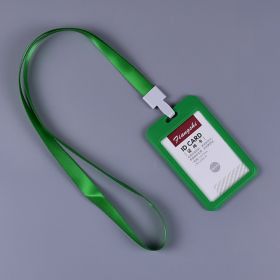 Work Permit Card Cover With Lanyard (Option: Vertical Green)