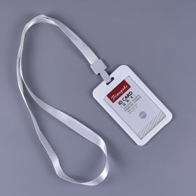 Work Permit Card Cover With Lanyard (Option: Vertical White)