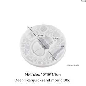 Christmas Quicksand Christmas Tree House Snowman House Quicksand Pendant Silicone Mold (Option: Elk Quicksand Mold 006)