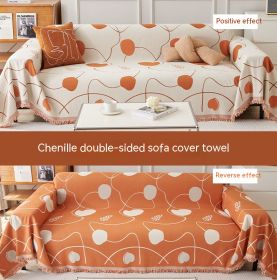 Chenille Sofa Cover Dual-purpose Dustproof Straight Row (Option: MY2 Xinyi Orange-180x300cm)